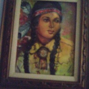 Indian maiden mack plummer signed oil